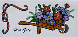 Schubkarre mit Blumen